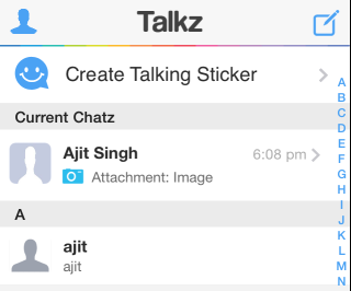 Talkz Contacts List