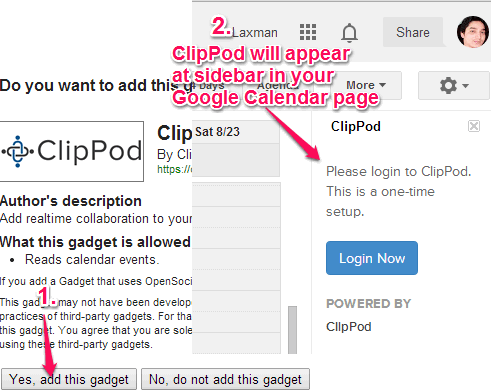 add ClipPod to your Google account