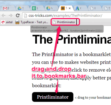 add bookmarklet to bookmarks bar