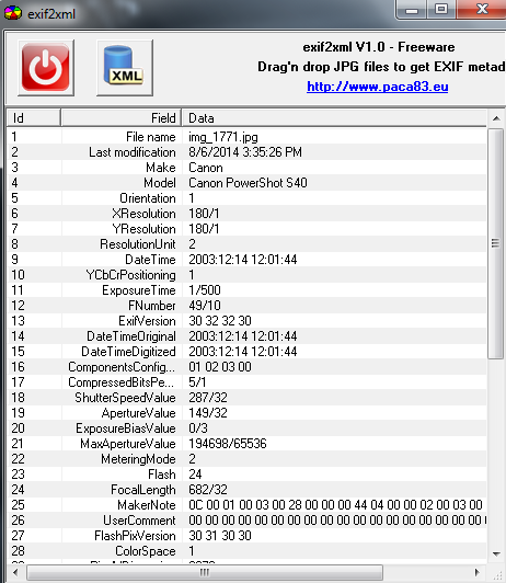 add image to extract exif data