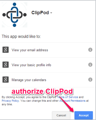 authorize ClipPod