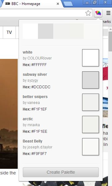 color palette extensions google chrome 3
