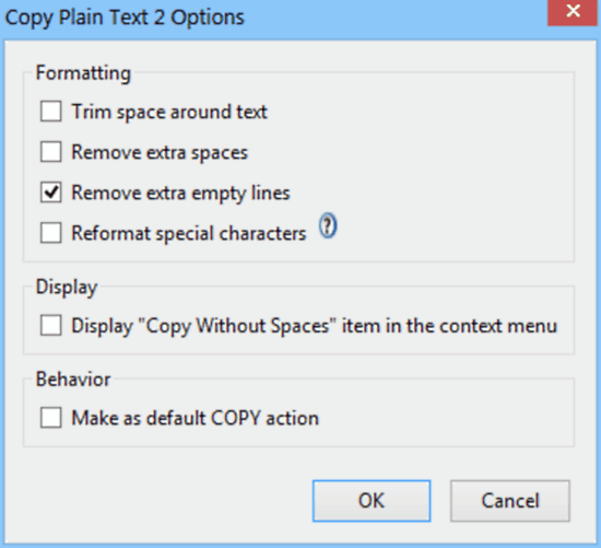 copy plain text 2 settings
