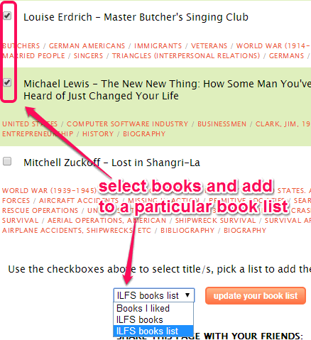 create book list to store recommendations