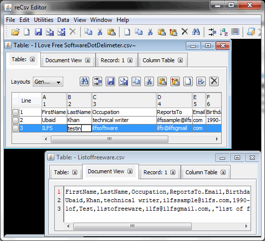 csv file reader - reCsv Editor