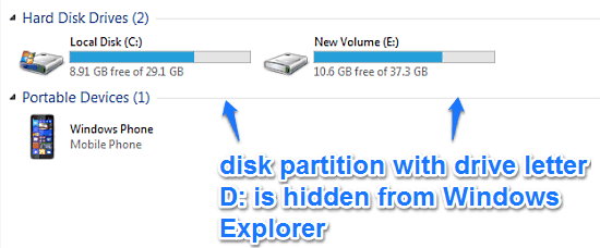 drive hidden from explorer