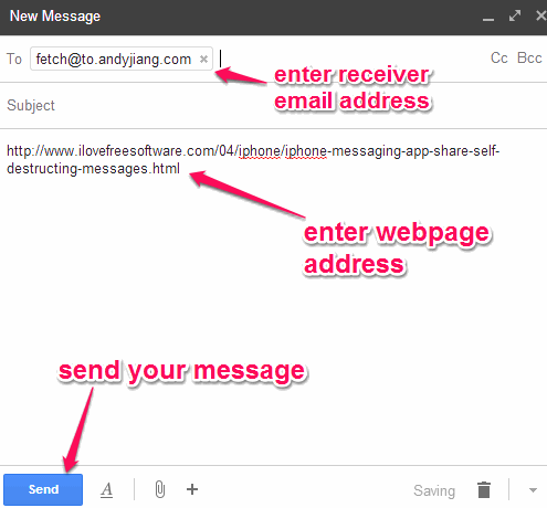 enter receiver email address to send your message