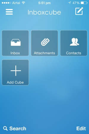 inboxcube main screen