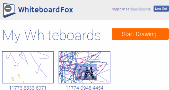 login with Facebook to save whiteboards