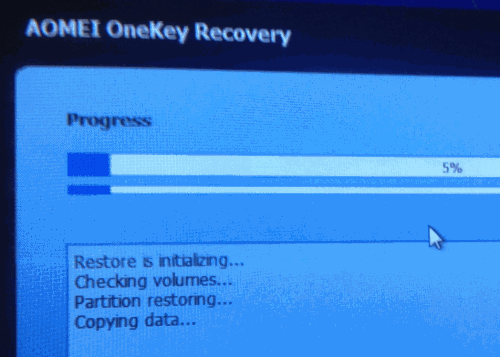 restore process started
