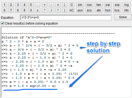 sample equation solution 1