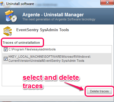 select and delete traces
