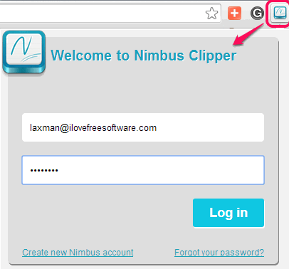 sign in to Nimbus account