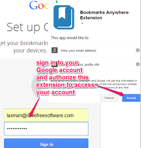 sign in with required Google account