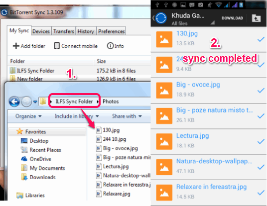 sync folder between PC and mobile