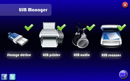 usb manager ui