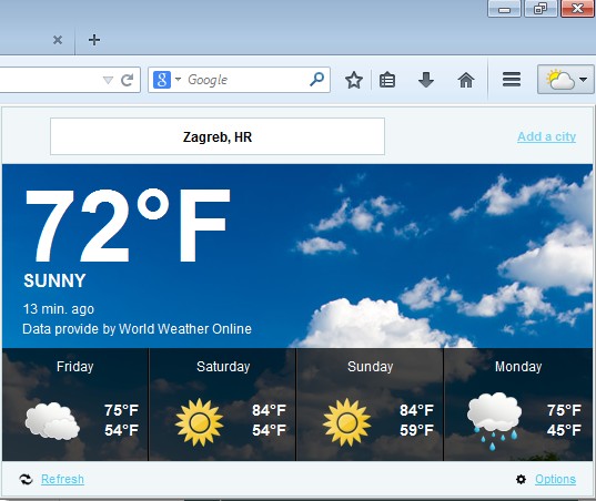 weather forecast addons for Firefox 2
