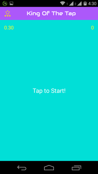 Android Tap Game Welcome Interface