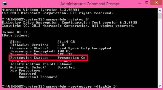 BitLocker Drive Encryption-Status