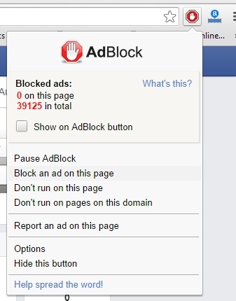 Choose Block An Ad Option