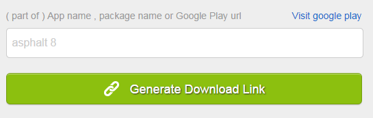 Enter App Name, Package Name or Google Play Url