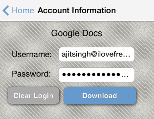 Enter Google Account Details