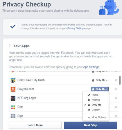 Facebook Apps Privacy Settings