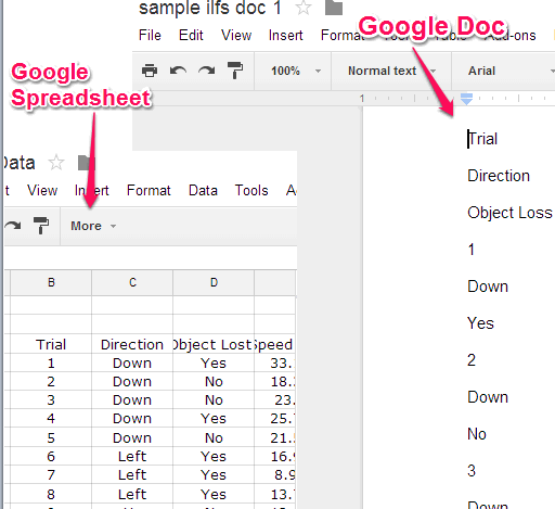 Google Spreadsheet converted to Google Doc