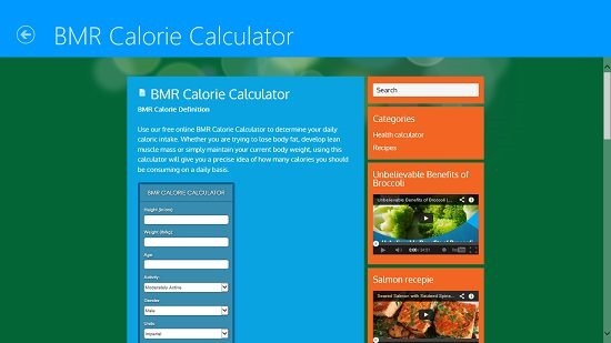 Health Calculator BMR