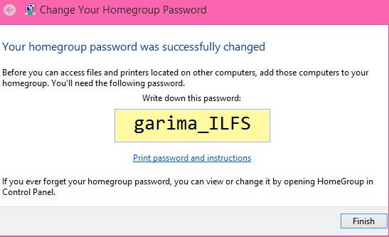 HomeGroup Password-Password Changed