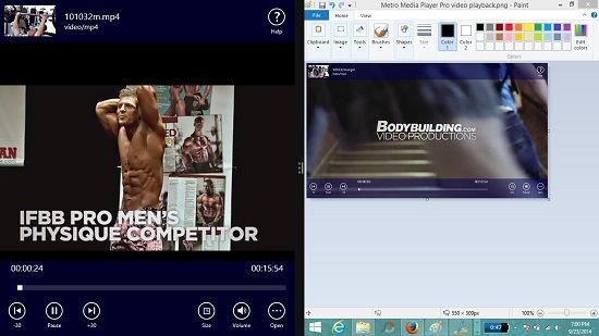 Metro Media Player Pro video player snapped