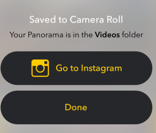 Options After Saving Panorama as a Video