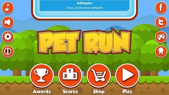 Pet Run Main Screen
