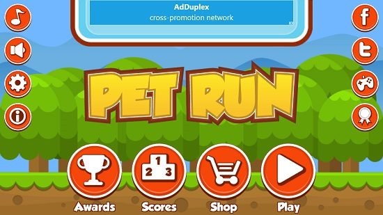 Pet Run Main Screen