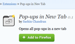 Pop-ups in New Tab- Firefox extension