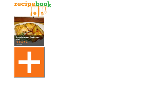 RecipeBook main screen