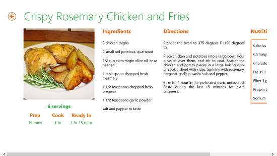 RecipeBook recipe instructions