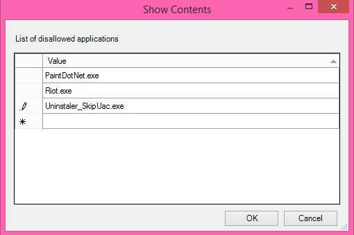 Restrict Users To Access Various Programs-Show cONTENTS