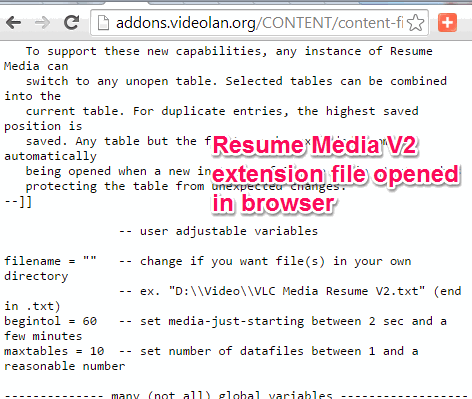 Resume Media V2 file opened in browser