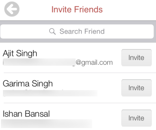 Select Contacts to Invite
