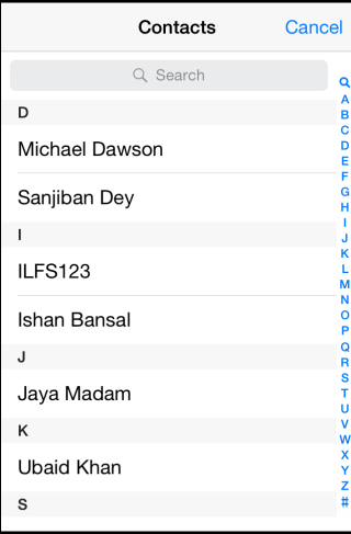 Selecting Contacts for Creating Folders