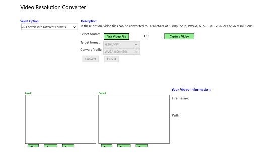 Video Resolution Converter main screen