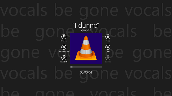 Vocals Be Gone player interface