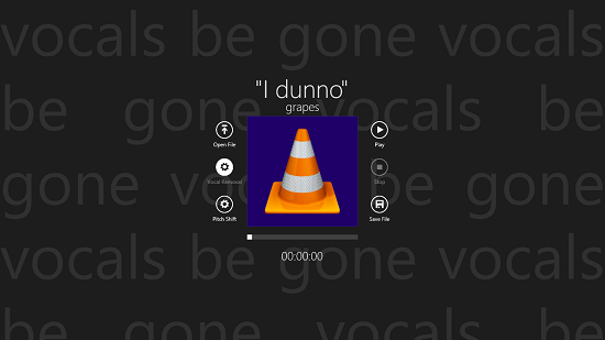 Vocals Be Gone vocal removal option selected