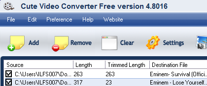 add video files for conversion