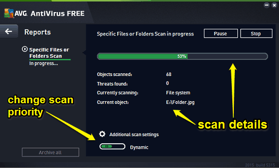 avg custom scan