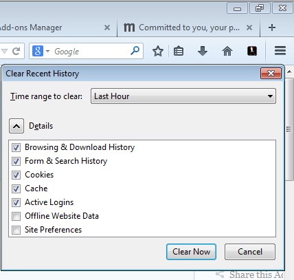 browsing history cleaner addons firefox 5