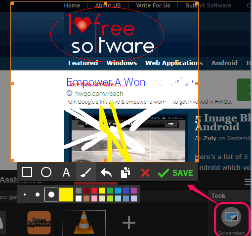 capture and annotate screenshot