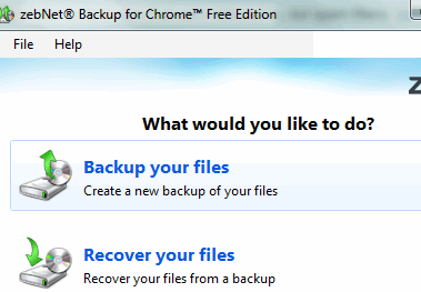 click Backup option