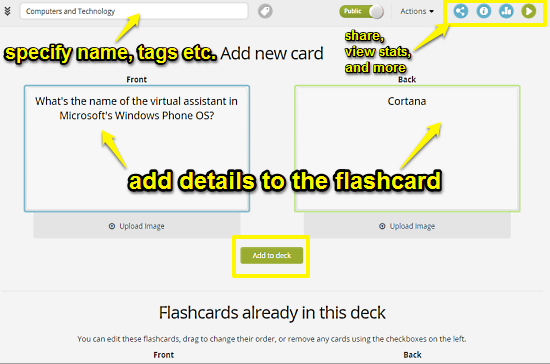 create flashcard